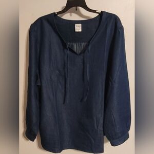 Chambray Denim Top women Size 3X